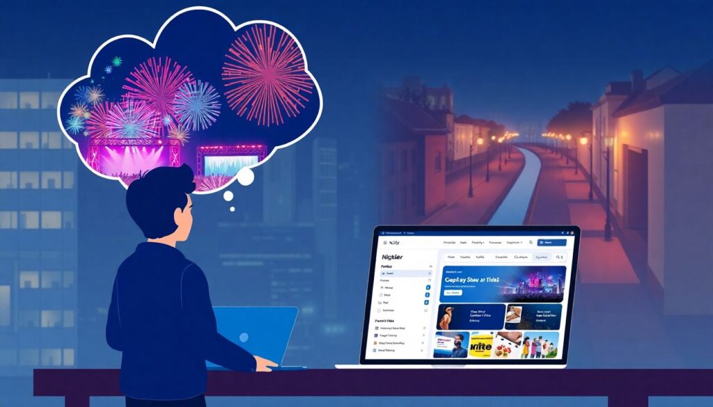 События региона: городские ночники и световые шоу - иллюстрация